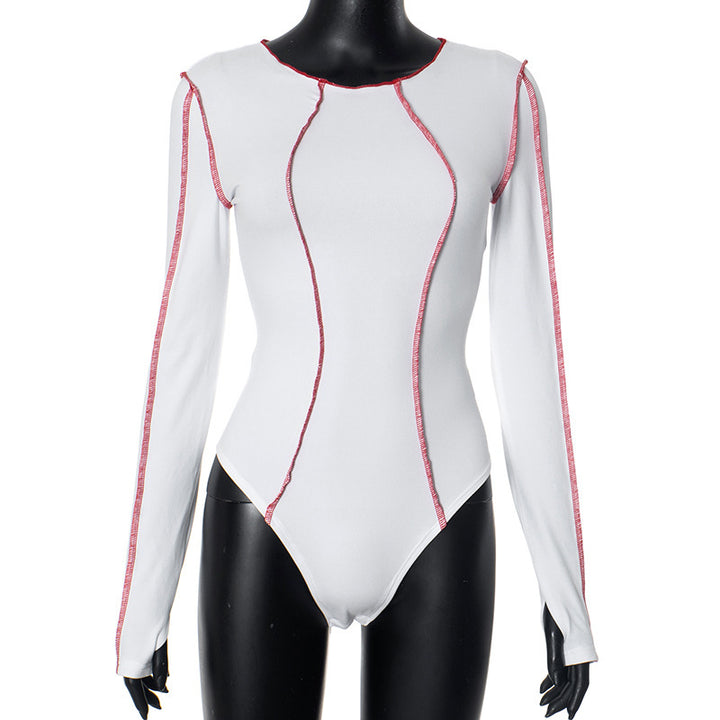 Damen Langärmliger Bodysuit mit modischen Akzenten Drune