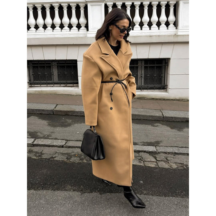 Damen eleganter Wollmantel im modernen Retro-Design Drune