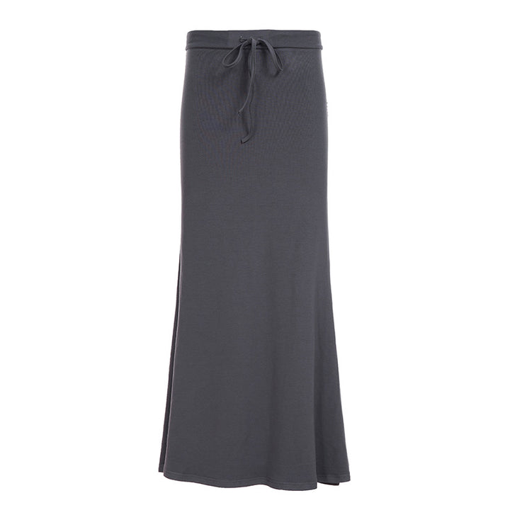 Damen nan Maxirock aus weichem Jersey mit Bindebund, hoher Taille und seitlichen Schlitzen Drune