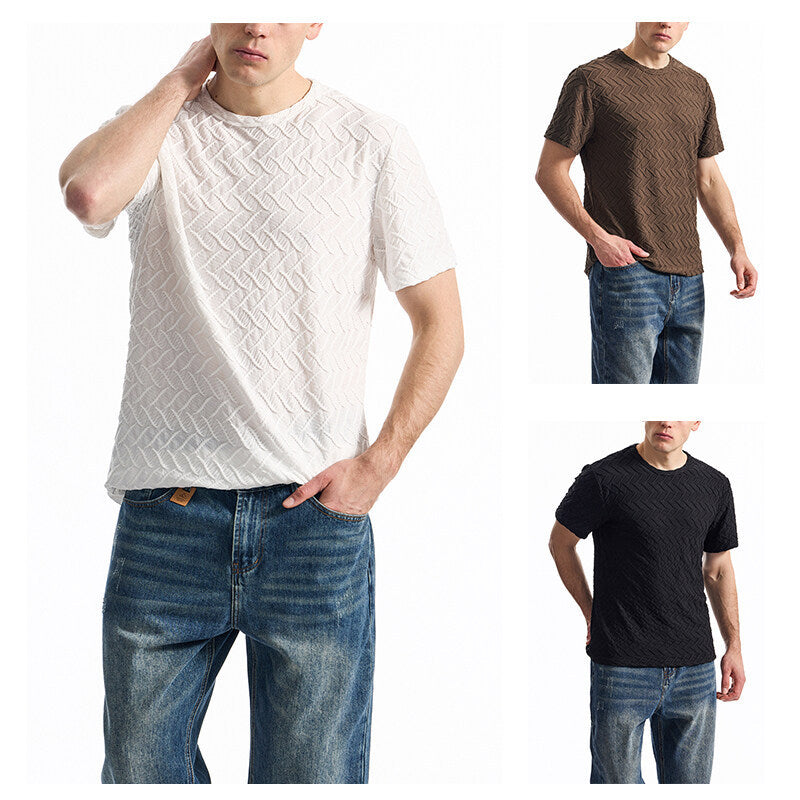 Herren modernes T-Shirt mit strukturiertem Design Drune