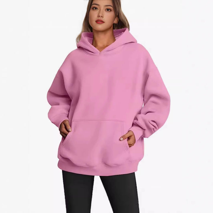Damen Oversized Kapuzenpullover mit praktischen Taschen und elastischen Bündchen Drune