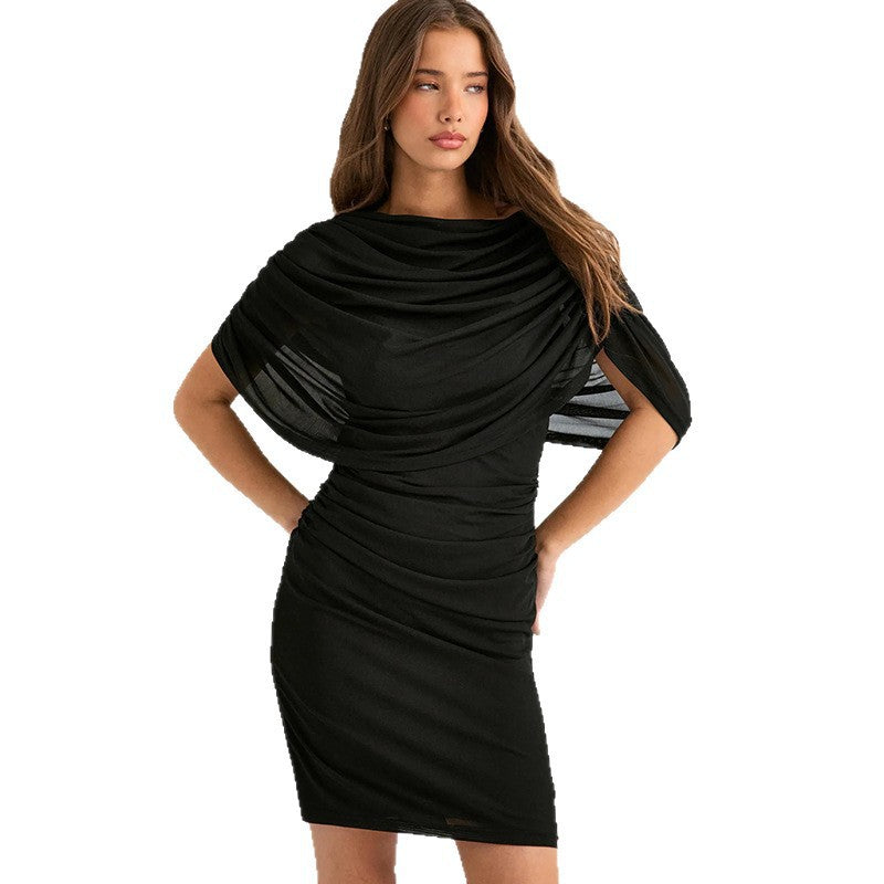 Damen figurbetontes Cocktailkleid mit Drapierung Drune