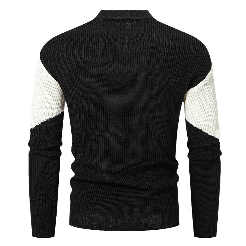 Herren modischer Rollkragenpullover mit grafischem Farbblockdesign Drune