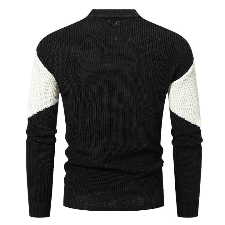 Herren modischer Rollkragenpullover mit grafischem Farbblockdesign Drune