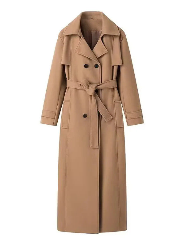Damen Trenchcoat mit modischer Taillierung und doppelt geknöpfter Front Drune