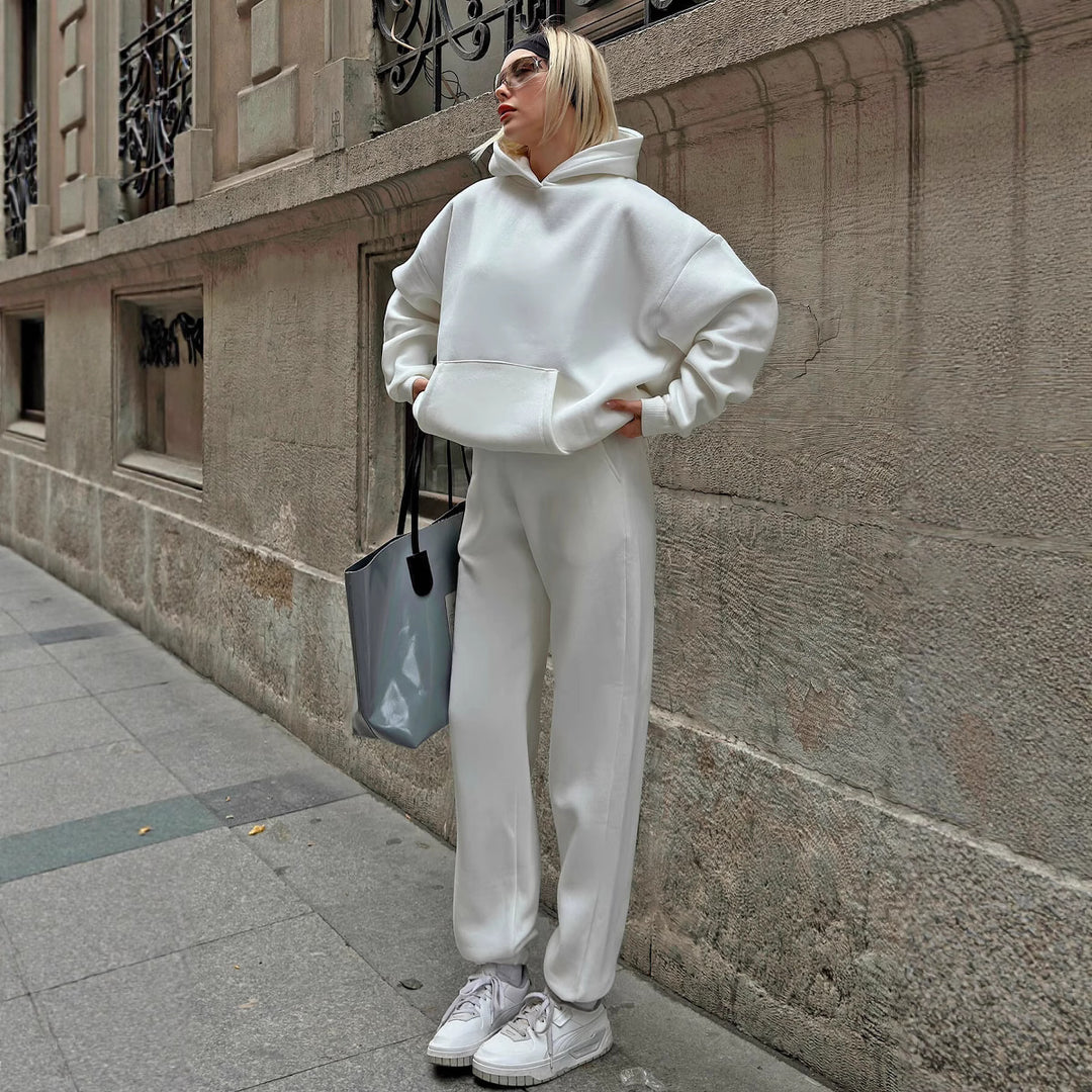 Damen lässiger Oversized Hoodie und weite Hose Set Drune