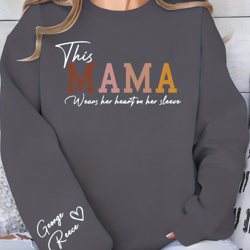 Damen Sweatshirt mit inspirierendem Mama-Aufdruck und bequemer Passform Drune