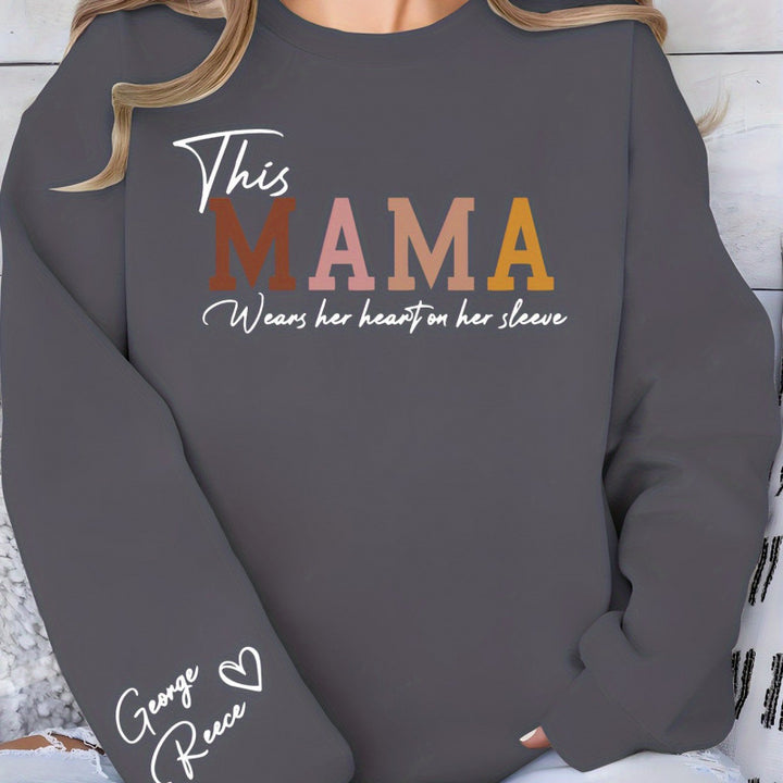 Damen Sweatshirt mit inspirierendem Mama-Aufdruck und bequemer Passform Drune
