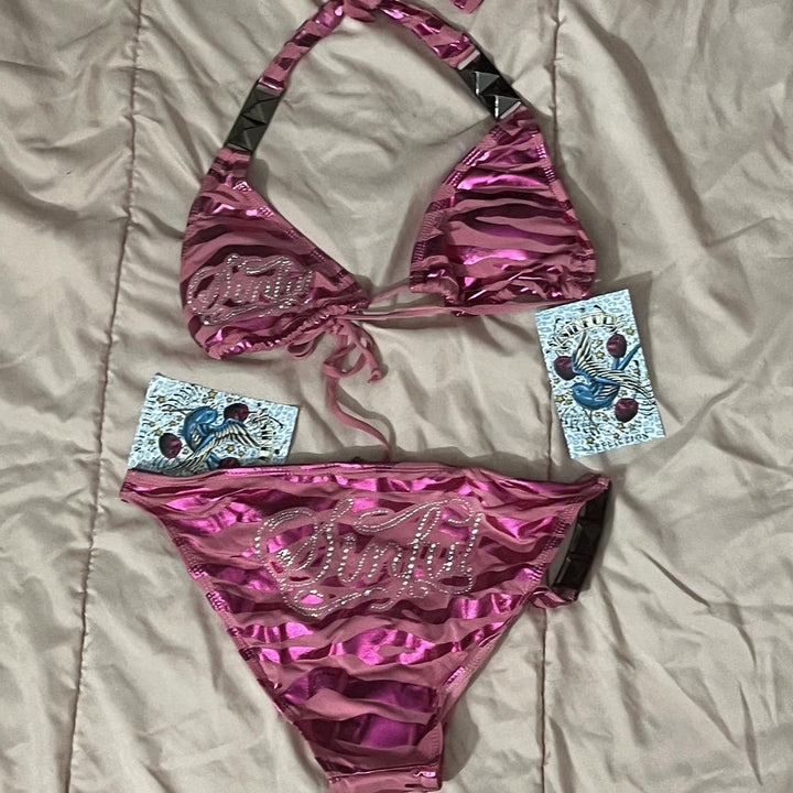 Damen Bikini-Set mit funkelndem Detail und außergewöhnlichem Design Drune