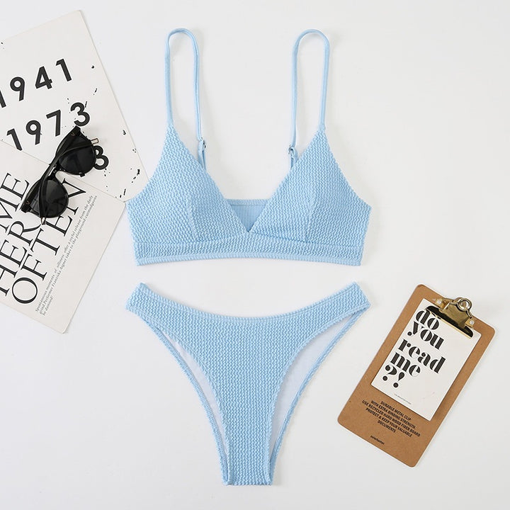 Damen Triangle-Bikini mit strukturiertem Stoff Drune