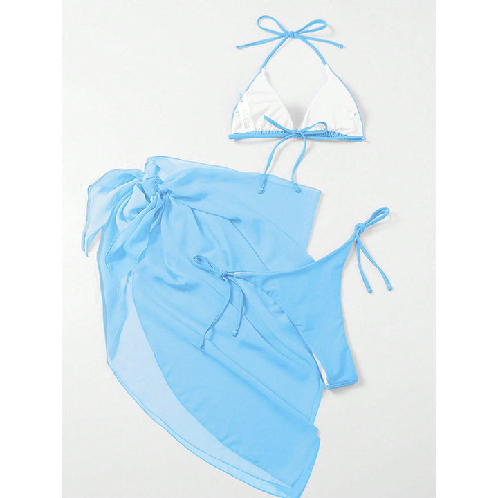 Damen Triangel-Bikini-Set mit leichtem Sarong Drune