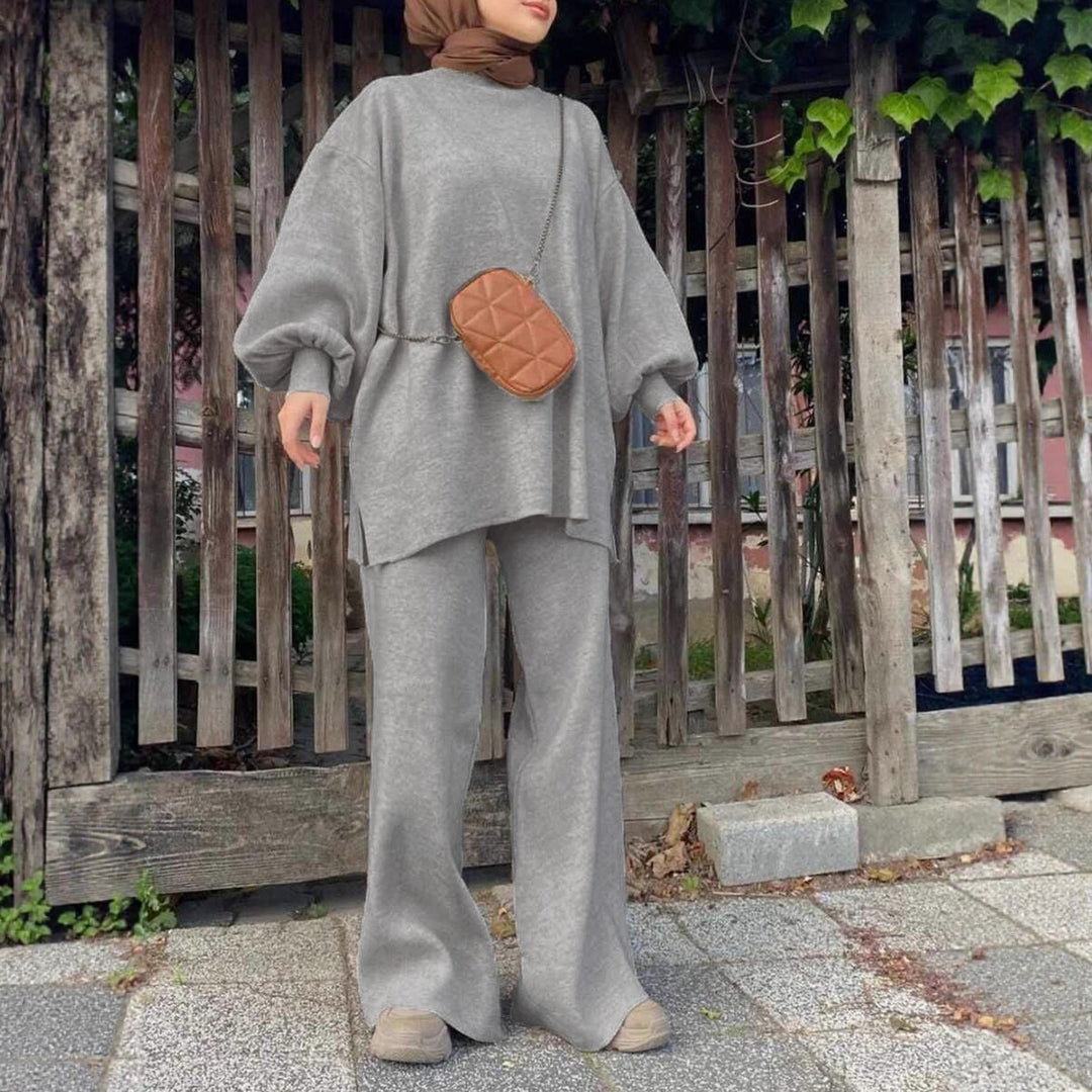 Damen Kombination aus weitem Oberteil und bequemen Hosen Drune