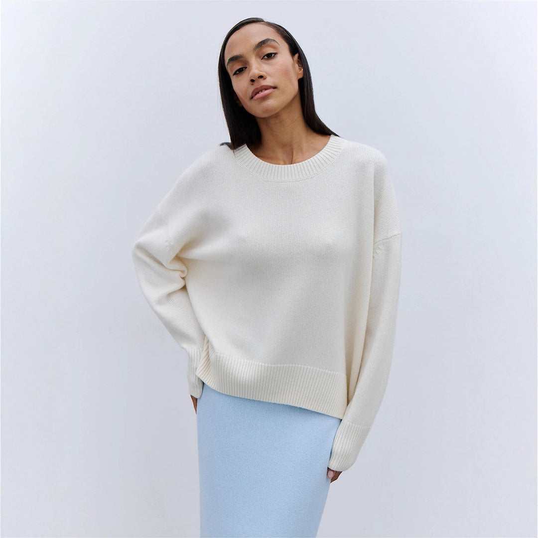 Damen Komfortabler Strickpullover mit lässiger Silhouette Drune