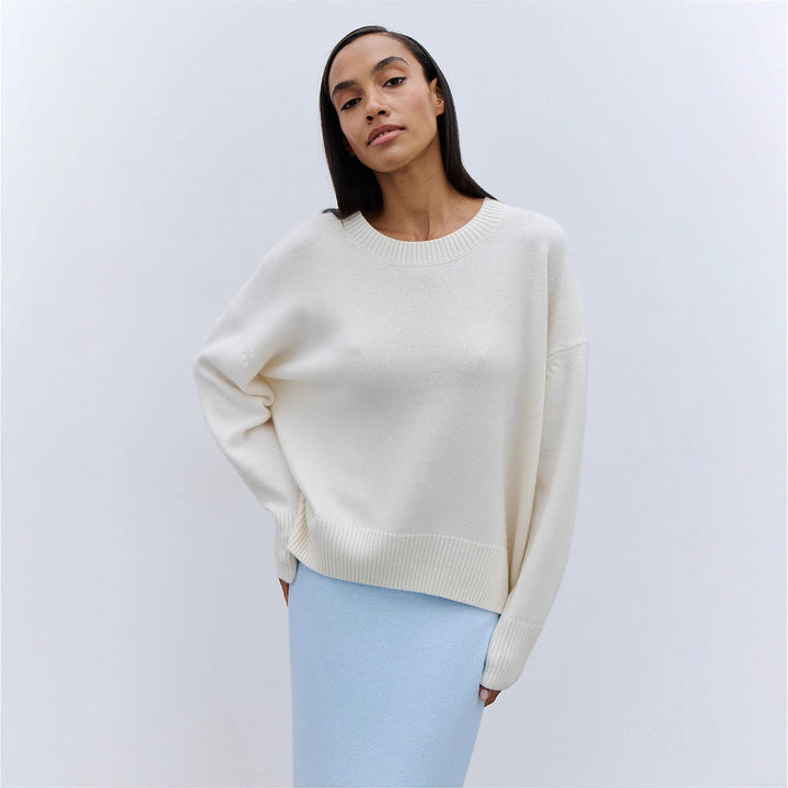Damen Komfortabler Strickpullover mit lässiger Silhouette Drune