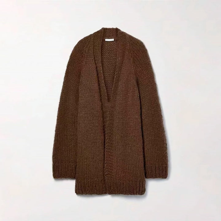 Damen Übergröße Strickmantel Drune
