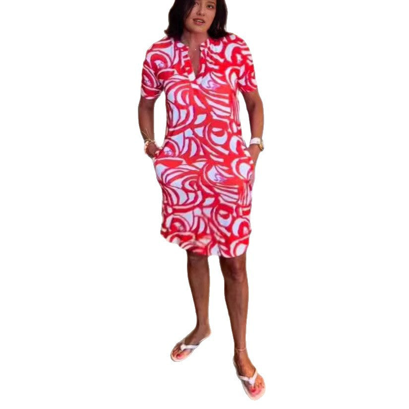 Damen Casual Mühelose A-Linien Kleid Drune