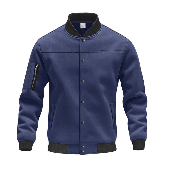 Herren modische Collegejacke mit praktischen Reißverschlusstaschen und elastischen Bündchen Drune