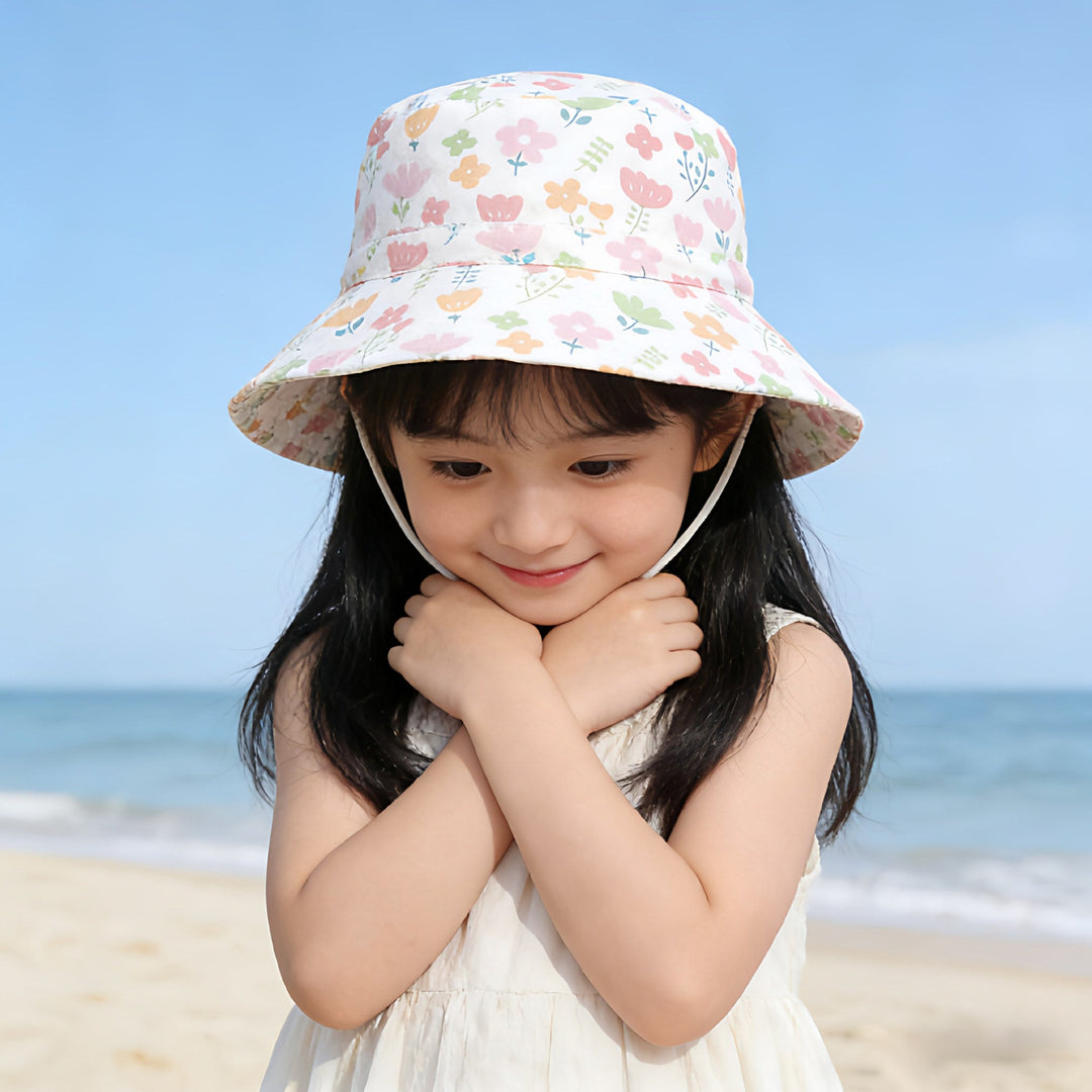 Unisex nan Kinder-Sonnenhut mit hohem UV-Schutz verstellbarem Kinnband und atmungsaktiver Baumwollqualität  Drune