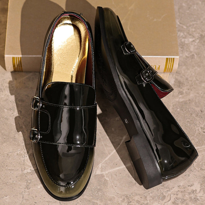 Herren Lackleder Mokassin Schuhe Drune
