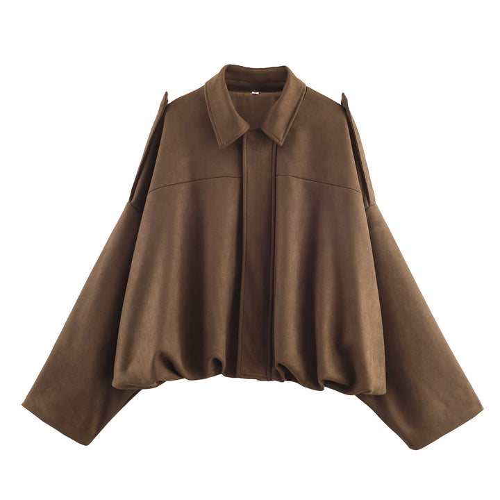 Damen modische Oversized-Jacke mit eleganten Details und Kragen Drune