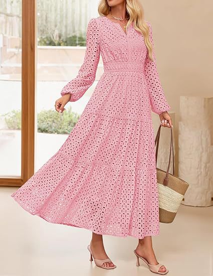 Damen Maxikleid im eleganten gehäkelten Design Drune