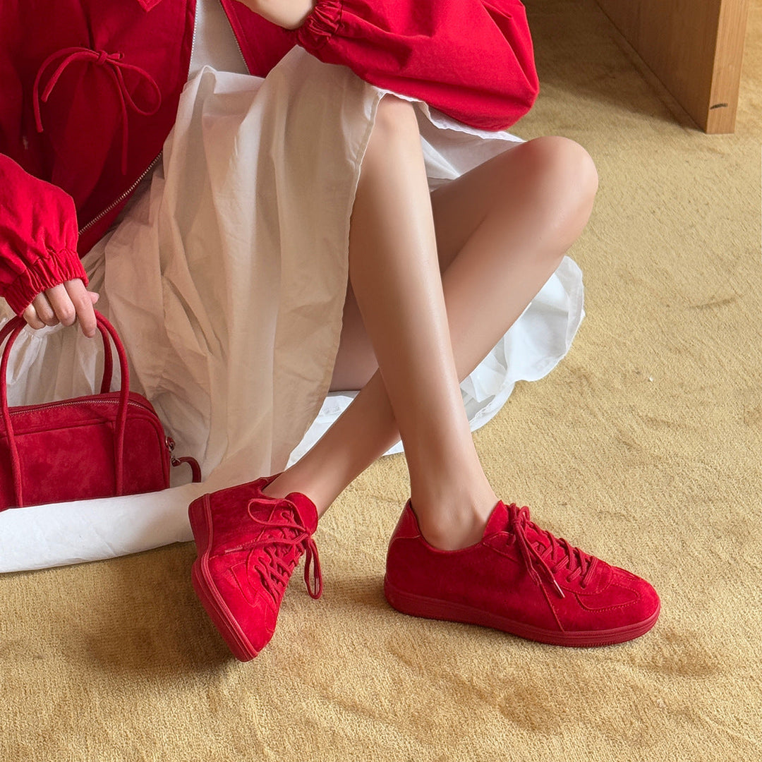 Damen Sportliche Wildleder-Sneaker mit atmungsaktiver Innenausstattung Drune