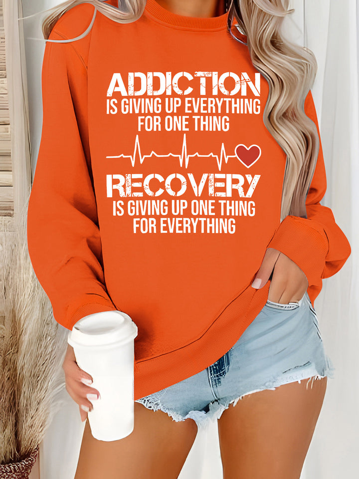Damen Sweatshirt mit inspirierendem Druck und lässigem Schnitt Drune