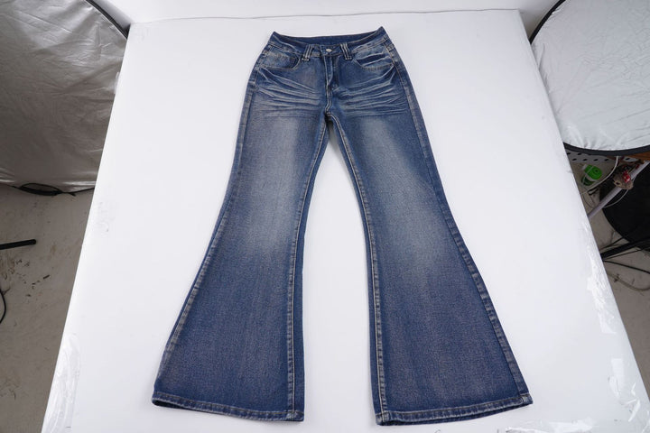 Damen Flared Jeans im lässigen Vintage-Stil mit hohem Bund und stylischen Waschungen Drune