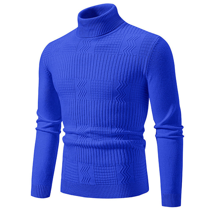 Herren nan strukturierter Rollkragenpullover aus feinem Strickmix mit körpernaher Passform Drune