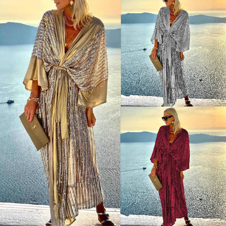Damen Schimmernder Kaftan mit luxuriösen Details Drune