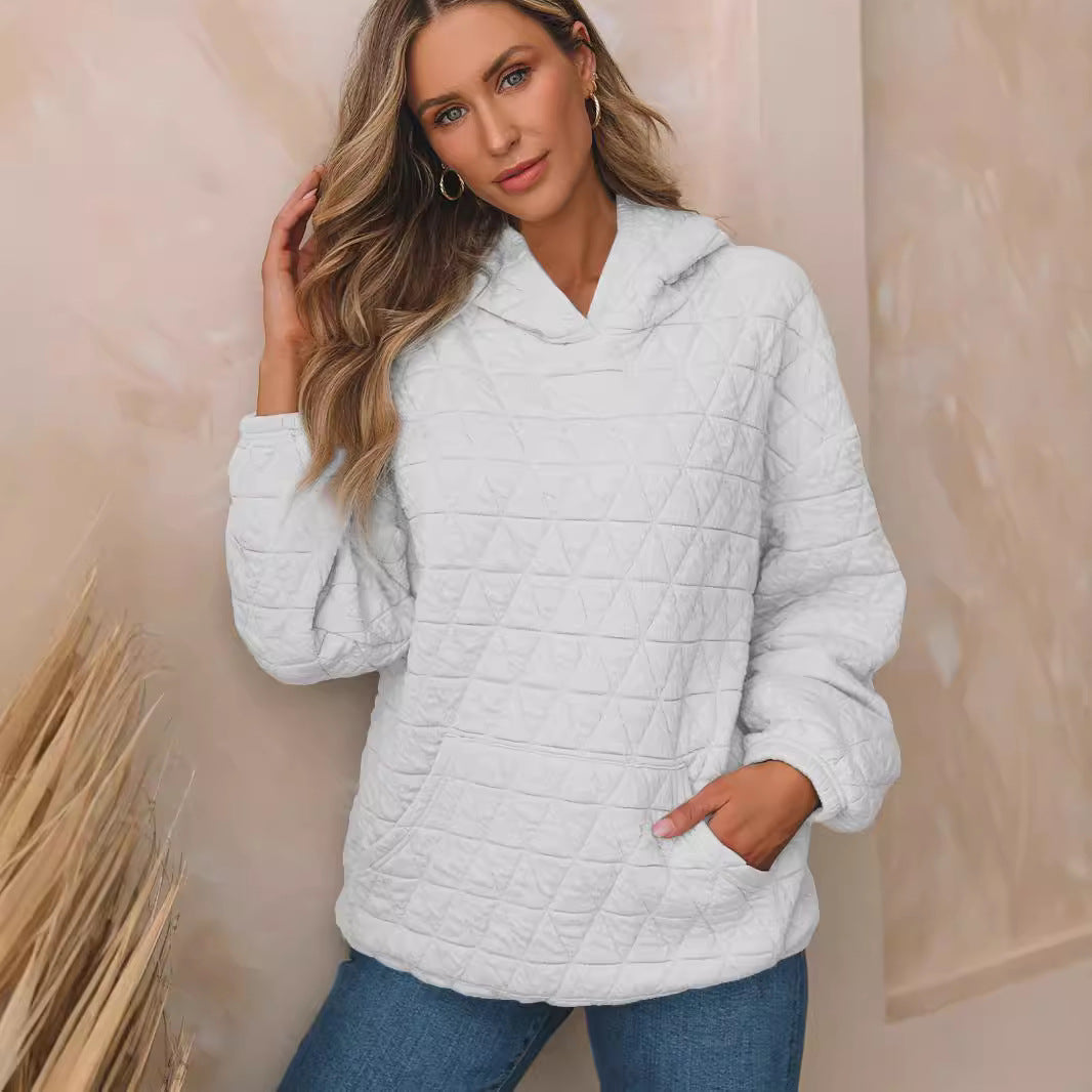 Damen Stepppullover mit gemütlicher Kapuze und praktischen Taschen Drune