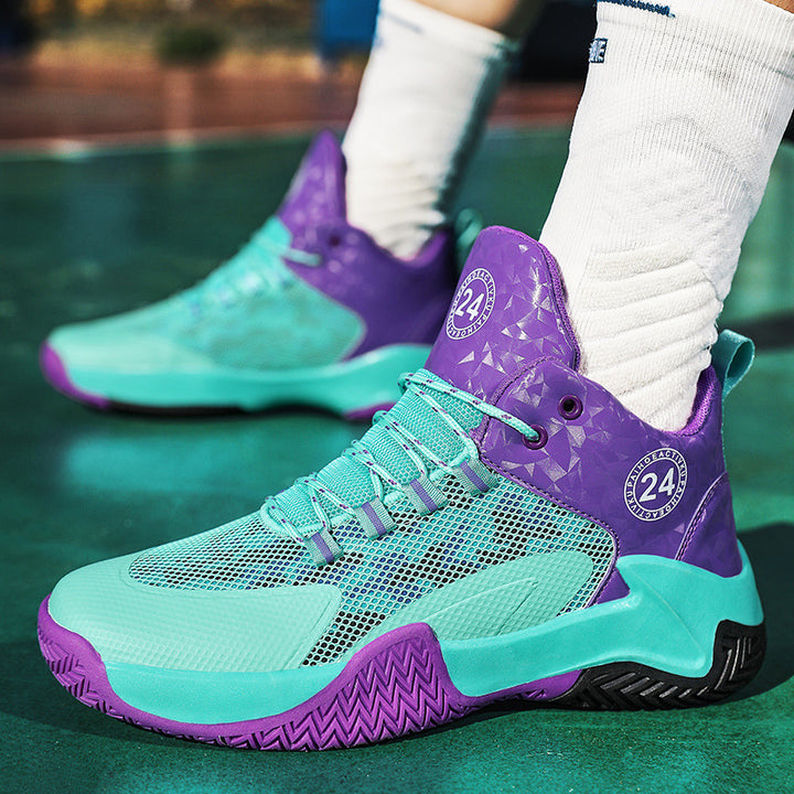 Herren High-Top Basketball-Sneaker mit verstärkter Zehenkappe, stabiler Fersenstütze und multidirektionaler Traktionssohle Drune