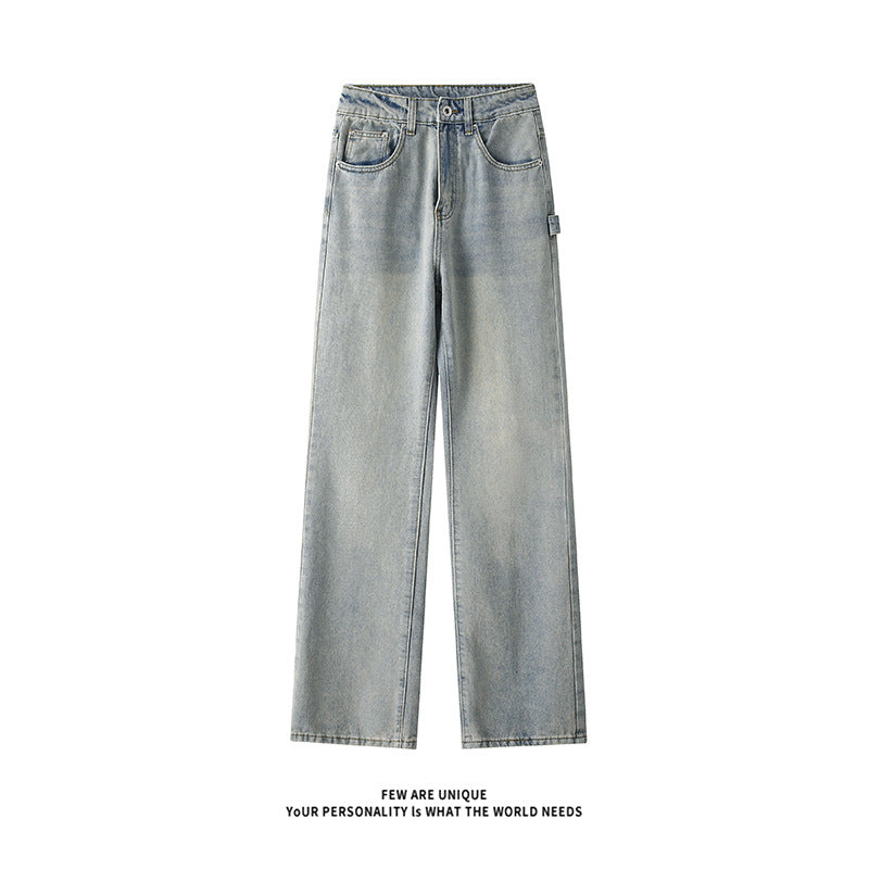 Herren Weitgeschnittene Jeans mit hohem Bund und praktischen Taschen Drune