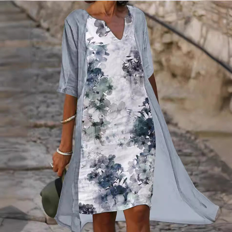 Damen Sommerkleid mit floralem Design und luftiger Schnittführung Drune