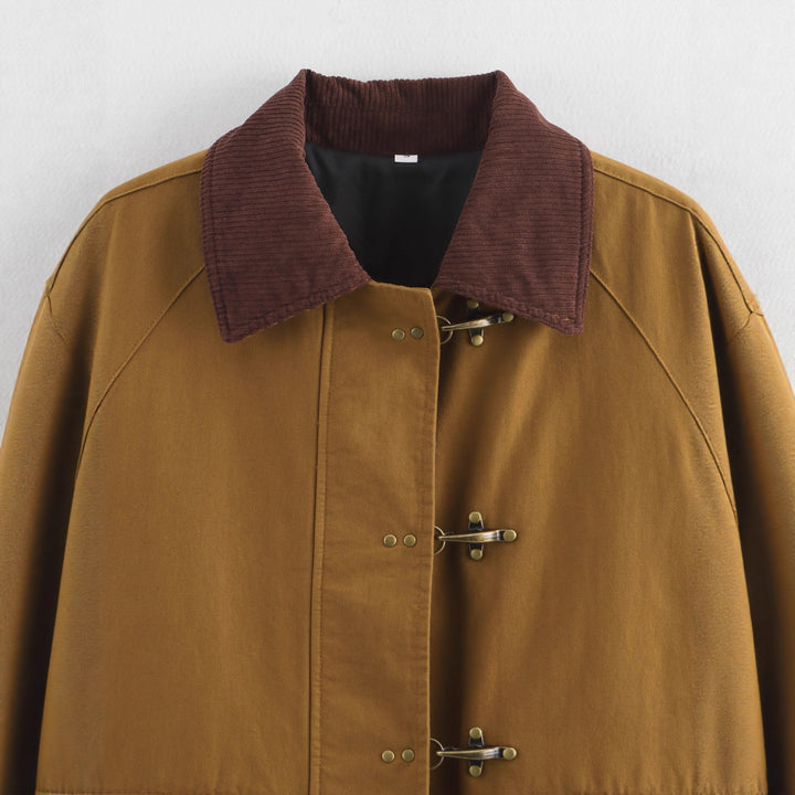Damen utility Jacke mit dekorativen Knopfdetails Drune