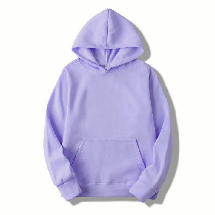 Unisex schlichter Kapuzenpullover mit Kängurutasche, gerippten Bündchen und relaxed Fit Drune