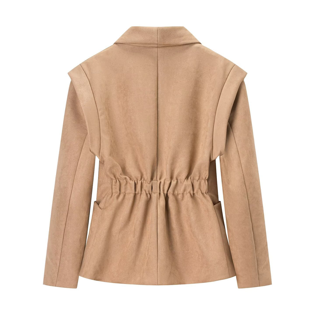Damen elegante Blazerjacke mit schickem Kragen Drune