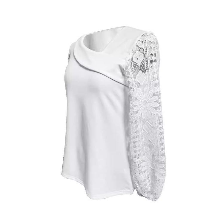 Damen Designer Bluse mit Spitzeneinsätzen und elegantem Schnitt Drune