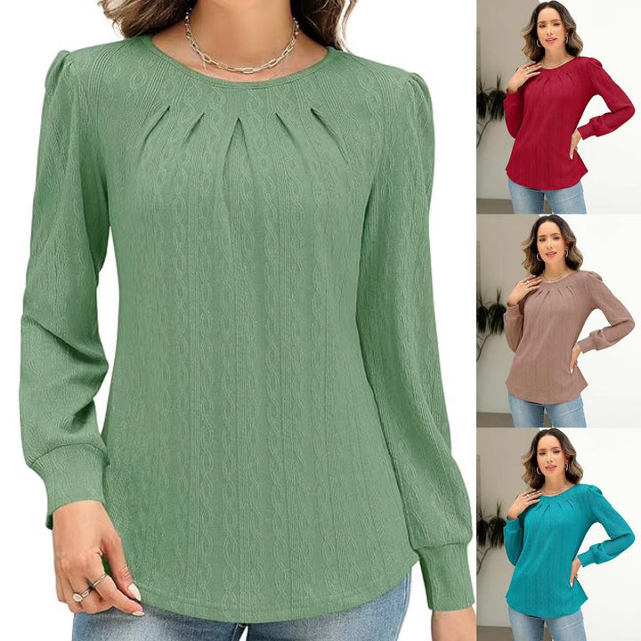 Damen Stylische Bluse mit dekorativem Faltenwurf Drune