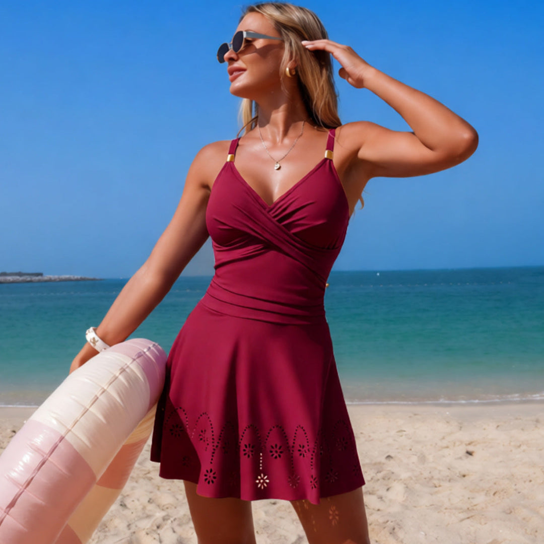 Damen Schwimmdress mit floralen Cut-Outs Drune