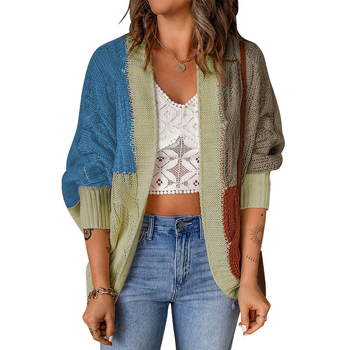 Damen Lässige Strickjacke mit asymmetrischem Muster Drune