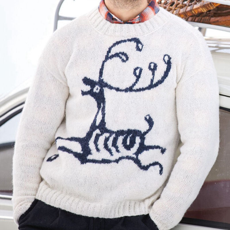 Herren Pullover mit festlichem Rentier-Motiv und hochwertiger Wollmischung Drune