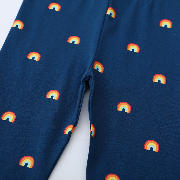 Mädchen Leggings mit buntem Regenbogenmotiv Drune