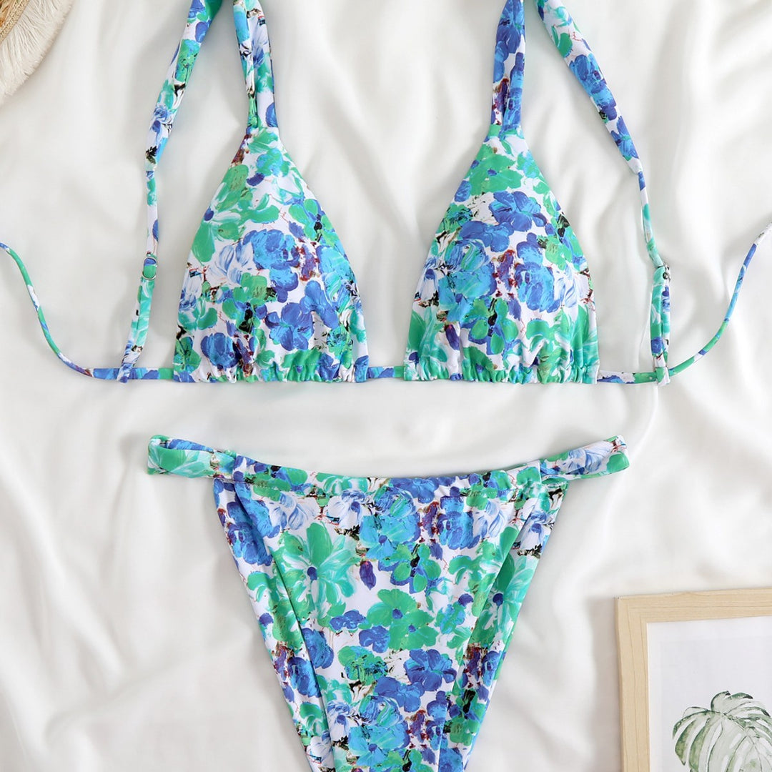 Damen Triangel-Bikini-Set mit modischem Tiermuster Drune