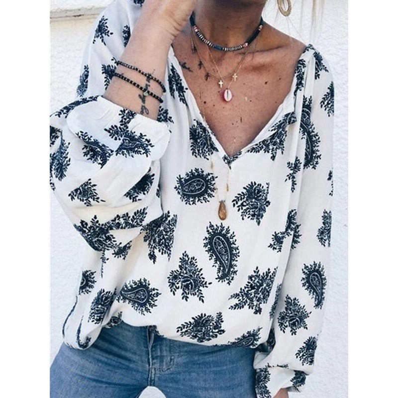 Damen Bluse mit Paisley-Muster und lässigem Schnitt Drune