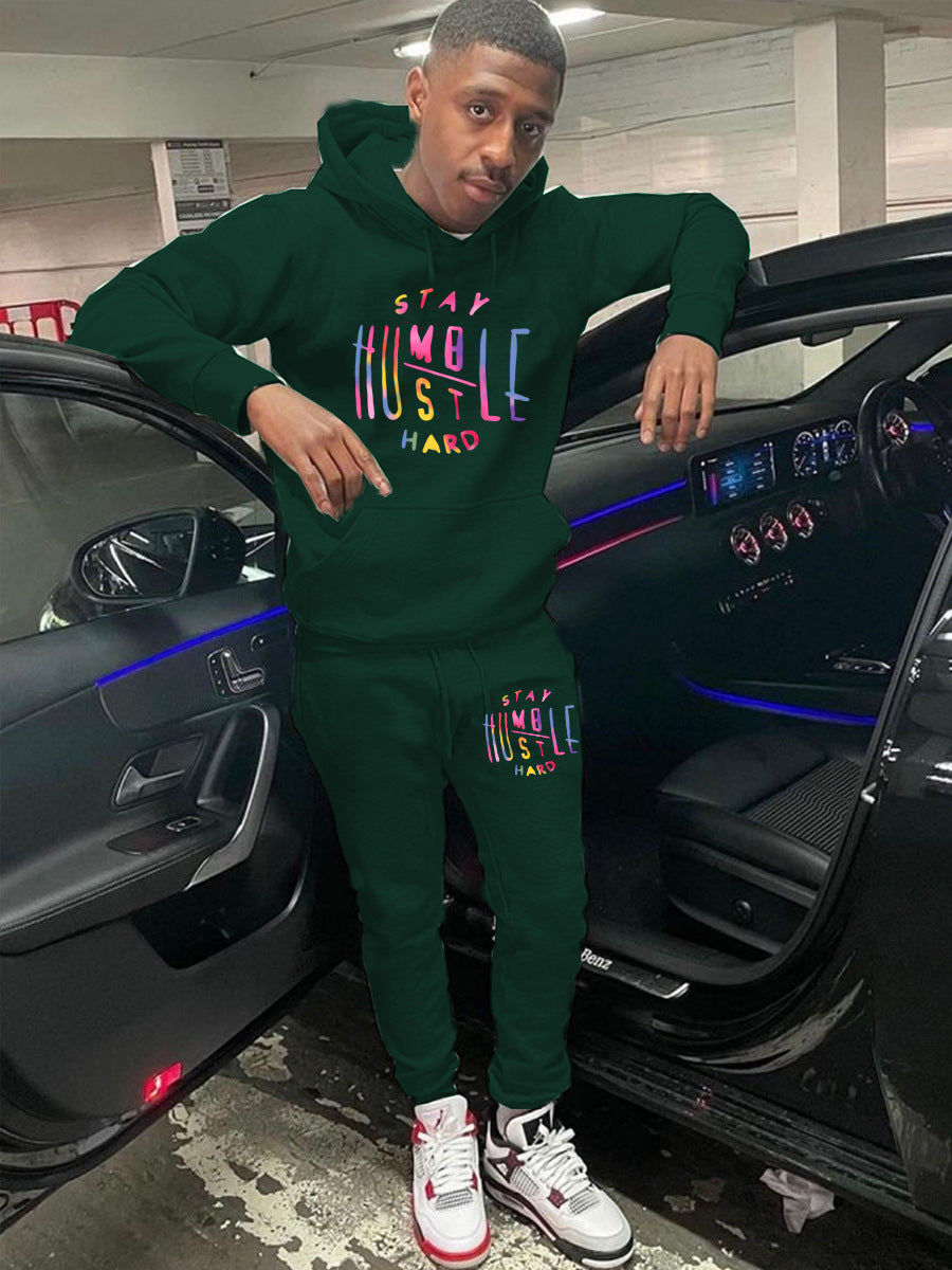 Damen Sportliches Hoodie- und Jogginghose-Set mit motivierendem Aufdruck Drune