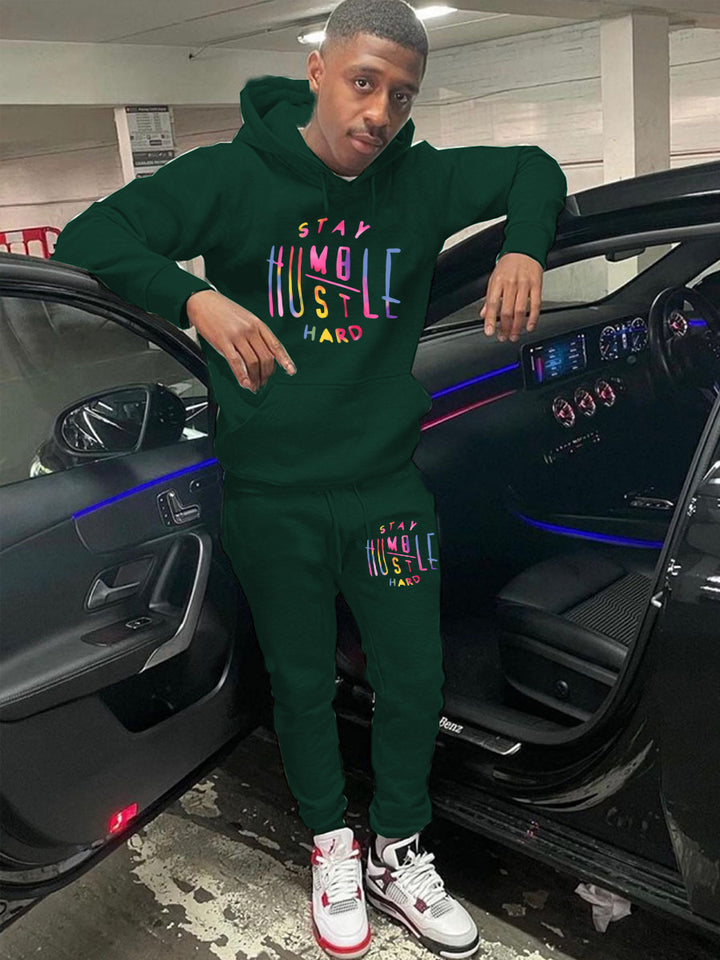 Damen Sportliches Hoodie- und Jogginghose-Set mit motivierendem Aufdruck Drune