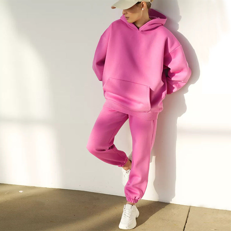 Damen entspannter Kapuzenpullover und Jogginghosen-Set Drune