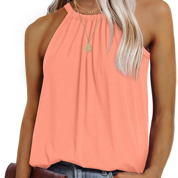 Damen ärmelloses Oberteil mit elegantem Wickeldesign und fließendem Stoff Drune