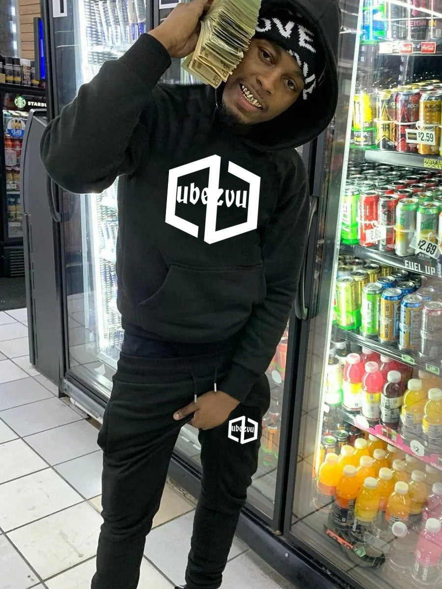 Herren Hoodie und Jogginghose Set mit praktischem Kängurutaschen-Design Drune